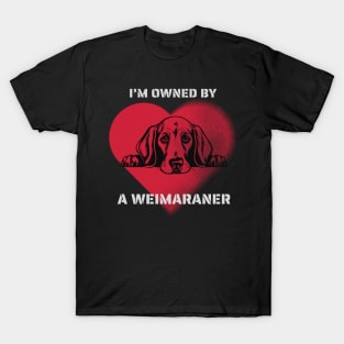 I am Owned by a Weimaraner Gift for Weimaraner Lovers T-Shirt